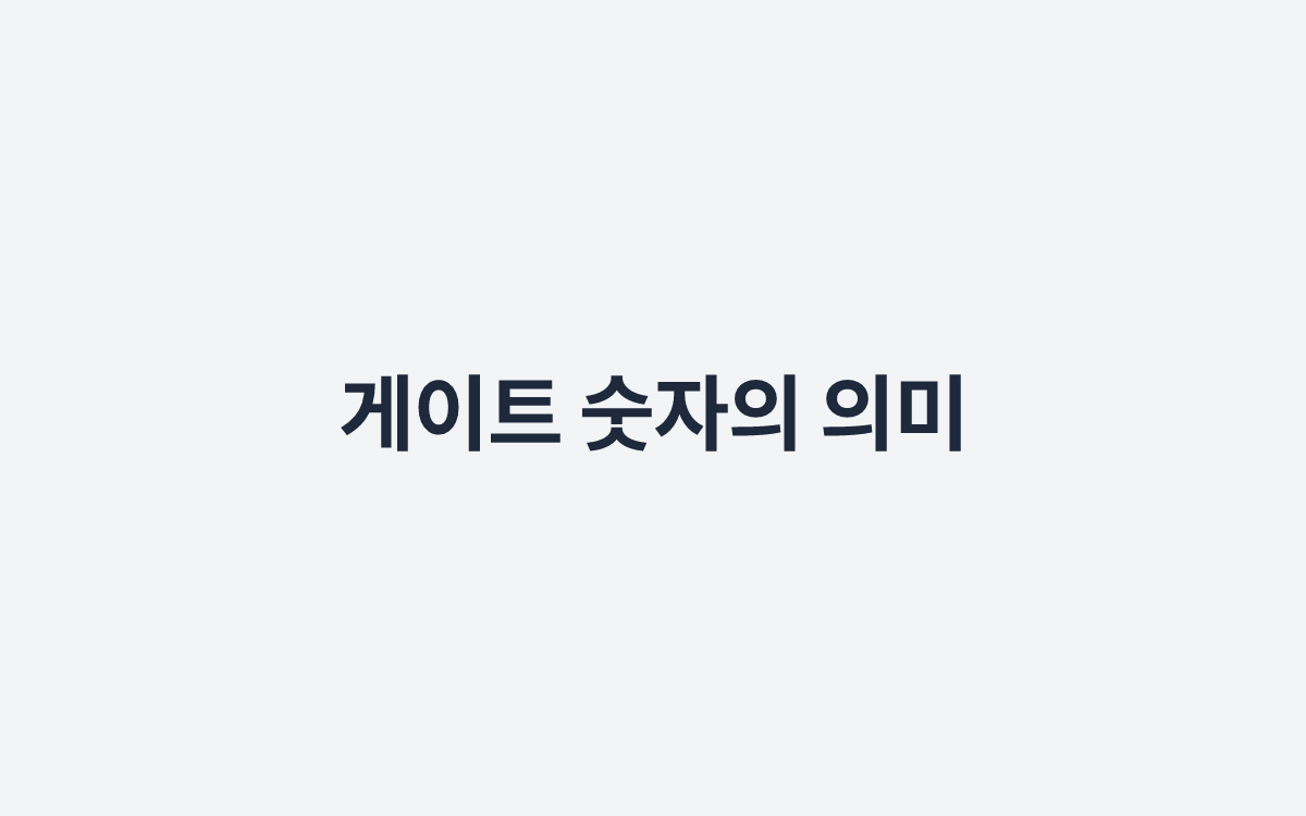 게이트 숫자의 의미